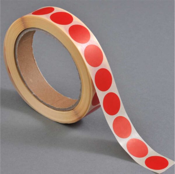 Discos vermelhos de base autocolante (13 mm)