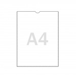 Bolsa de base autocolante formato A4 com meia-lua