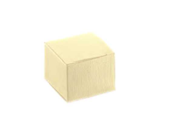 Caixa de base quadrada cartolina linho marfim