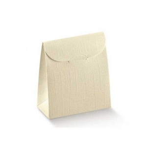 Saqueta de base rectangular cartolina linho marfim