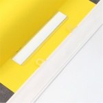 Suporte plano com tira autocolante em PVC transparente com 2 furos para arquivo
