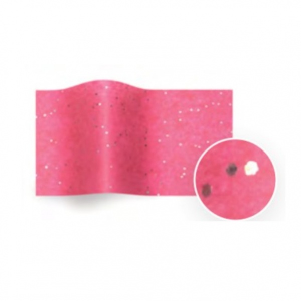 Folha de papel de seda rosa com salpicos brilhantes
